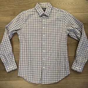 Express Slim Fit Purple and Navy Button Up Shirt